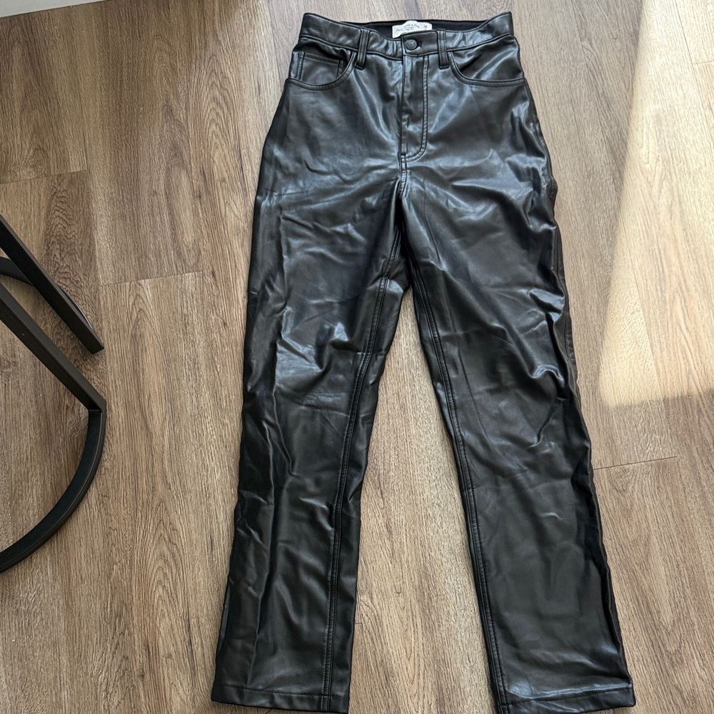 Abercrombie & Fitch Black Leather Look Pants